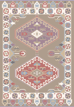 Dywan nowoczesny do salonu Dywilan FLOWER 1 Brązowo Kremowy ANTIA