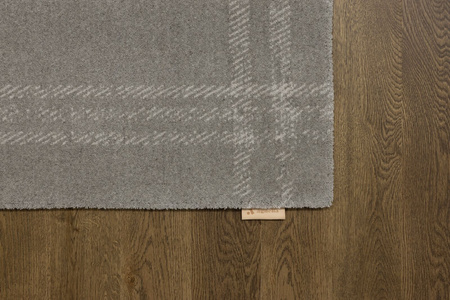 Dywan wełniany do salonu Agnella GRID RIM Taupe CALISIA M