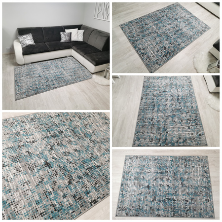 Dywan nowoczesny do salonu PLAMKI Turkusowy ALFA NEW IDEA