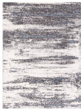 Dywan nowoczesny do salonu, sypialni Poliestrowy Shaggy HAGI Szary YOKI