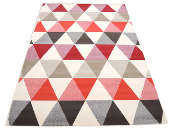 Dywan nowoczesny do salonu ORANO Beżowo Czerwony FLORENCE