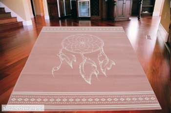 Dywan nowoczesny do salonu ŁAPACZ SNÓW Łosoś Dreamcatcher ALFA