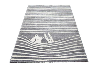 Dywan dziecięcy MISIU I KRÓLICZEK Szary BERBEĆ