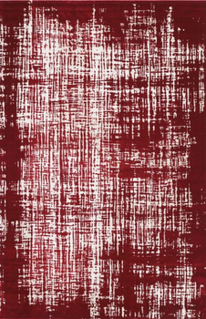 Dywan akrylowy do salonu KABUNI Czerwono Szary MELBA