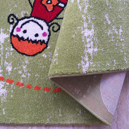 Dywan dziecięcy dla dzieci WESOŁA ZIEMIA 117 Zielony BELLA Kids