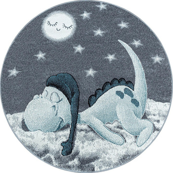 Dywan dla dzieci ŚPIĄCY SMOCZEK Szaro-Niebieski Koło BAMBINO