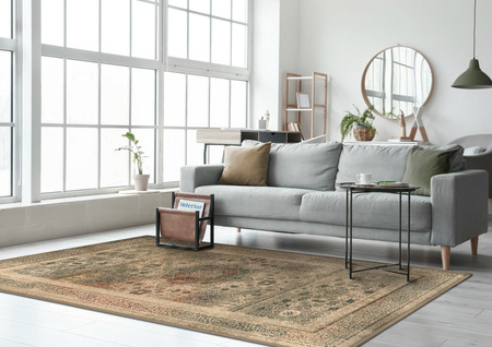 Dywan wełniany klasyczny do salonu Dywilan MAMLUK Krem Kwadrat OMEGA