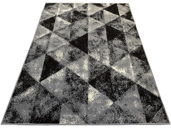 Dywan nowoczesny do salonu TRÓJKĄTY 666 Szary KATLA