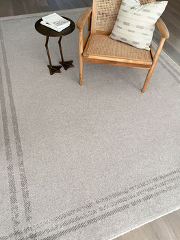 Dywan wełniany do salonu Agnella GRID RIM Piaskowy CALISIA M