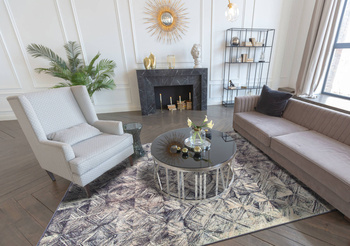 Dywan wełniany do salonu ESTERA Antracytowy ISFAHAN