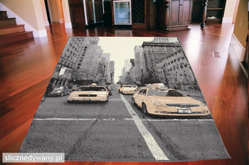 Dywan młodzieżowy YELLOW CABS Szary CITY