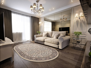 Dywan wełniany do salonu ITAMAR Owal Alabastrowy ISFAHAN