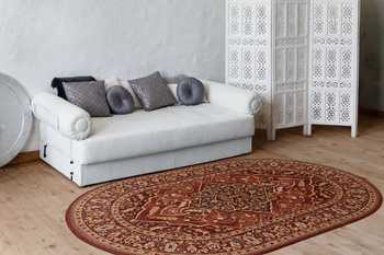 Dywan wełniany do salonu LEYLA Owal Rubin ISFAHAN