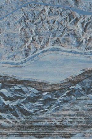 Dywan wełniany do salonu GLACIER Niebieski SPLENDOR