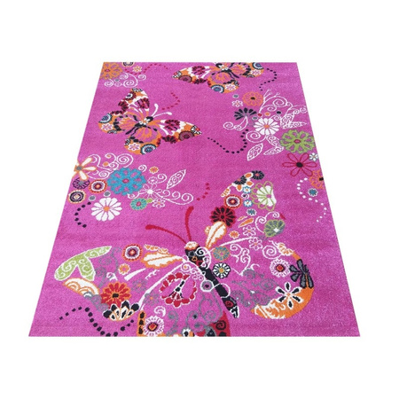 Dywan dziecięcy dla dzieci MOTYLKI 114 Różowy BELLA Kids