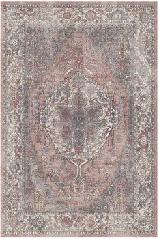 Dywan klasyczny do salonu Dywilan MIMOZA 2 Różowo Szary ANTIA