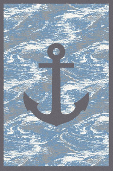 Dywan nowoczesny do salonu Agnella KOTWICA Lazurowy Niebieski SOFT