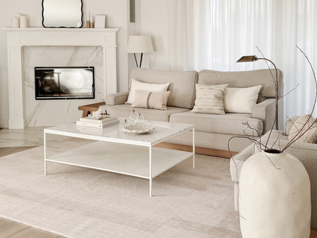 Dywan wełniany do salonu Agnella BRUSH LINES Beżowy HOUSE LOVES
