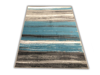 Dywan nowoczesny do salonu PASECZKI Beżowo Turkusowy ALFA NEW IDEA