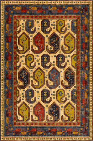 Dywan nowoczesny do salonu FD Agnella SERAP Złocisty Zielony Niebieski STANDARD