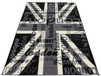Dywan nowoczesny do salonu UNION JACK LONDON Czarny CITY