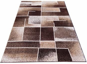 Dywan nowoczesny do salonu KWADRATY Ciemny Brąz H756A ALANJA