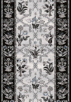 Dywan wełniany do salonu OLANDIA Czarny Chodnik ISFAHAN