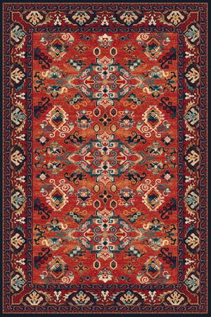 Dywan wełniany do salonu Agnella MEKA Bordowy ISFAHAN