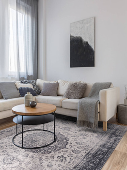 Dywan wełniany do salonu OKUTAN Szary ISFAHAN