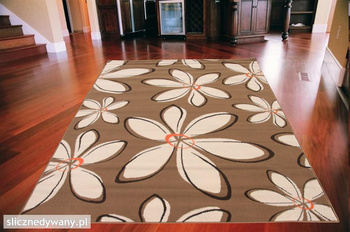 Dywan nowoczesny do salonu BLOOM Kawa Krem ALFA