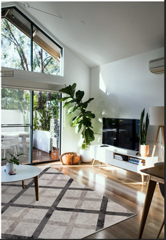 Dywan nowoczesny do salonu Dywilan ORA 3 Antracytowo Kremowy  GORDION