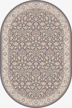 Dywan wełniany do salonu ITAMAR Owal Antracytowy ISFAHAN