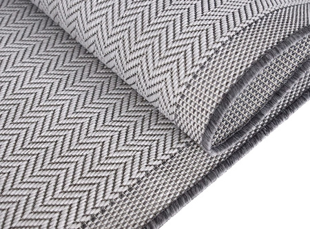 Dywan mata nowoczesny balkon, taras, patio CHEVRON Jasno Szary Koło MIOVANI