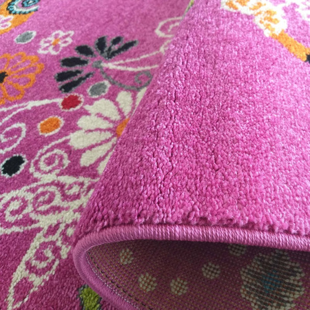 Dywan dziecięcy dla dzieci MOTYLKI 114 Różowy BELLA Kids