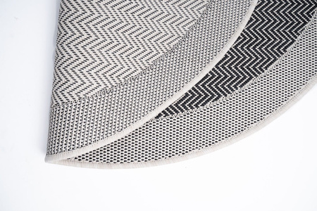 Dywan mata nowoczesny balkon, taras, patio CHEVRON Szary Koło MIOVANI