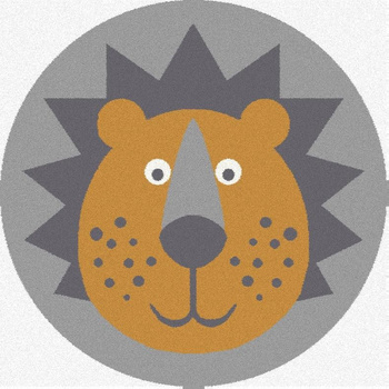 Dywan dziecięcy LION Popiel Koło SOFT