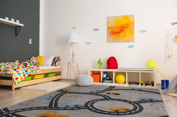 Dywan dziecięy do salonu Agnella FD TRIP Tor Wyścigowy Popiel Szary SENSI