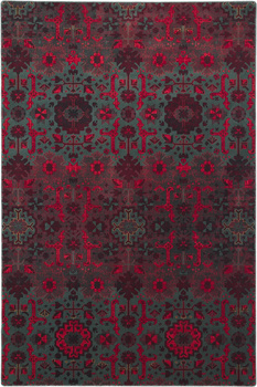 Dywan wełniany do salonu Dywilan KARAJA Rubin Bordowy OMEGA