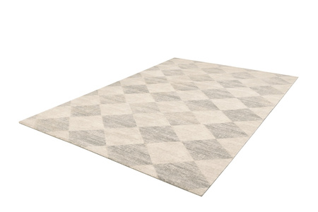 Dywan wełniany do salonu Agnella CHECKERED Szary Kwadrat Agnus HOUSE LOVES