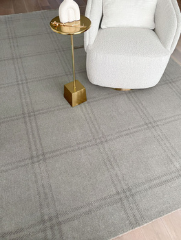 Dywan wełniany do salonu Agnella GRID PRIME Szary CALISIA M