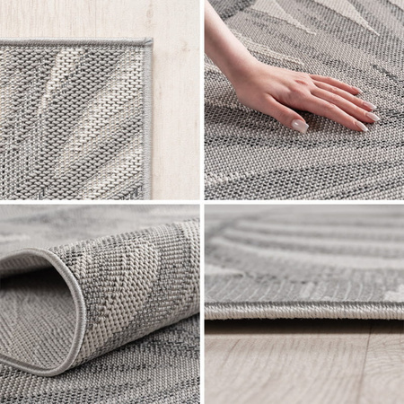 Dywan mata nowoczesny balkon, taras, patio LISTKI Szary DESERT