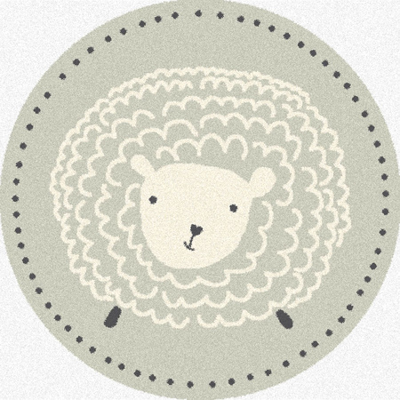 Dywan wełniany dla dzieci Agnella SHEEP Popielaty Koło ISFAHAN M