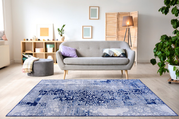 Dywan nowoczesny do salonu RYE Niebieski SOFT