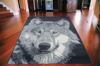 Dywan nowoczesny do salonu WOLF Wilk Szary NAIROBI