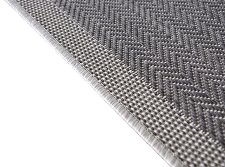 Dywan mata nowoczesny balkon, taras, patio CHEVRON Ciemno Szary Koło MIOVANI