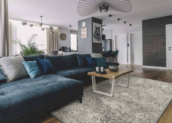 Dywan wełniany do salonu Dywilan RAW3 Silver RAW