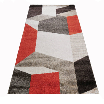 Dywan nowoczesny do salonu WERONA Szaro Czerwony LARIS