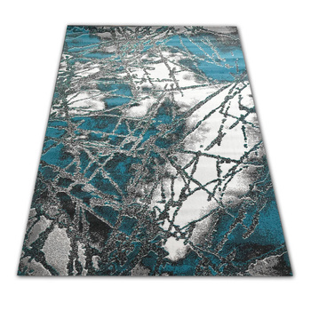 Dywan nowoczesny do salonu NESTO Szaro Turkusowy ALFA NEW IDEA