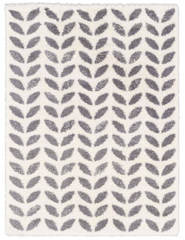 Dywan nowoczesny do salonu, sypialni Poliestrowy Shaggy REI Biały YOKI