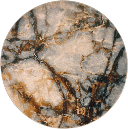 Dywan wełniany do salonu Dywilan ELIAN Iron Kremowy Koło OMEGA